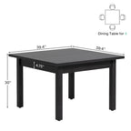 Table de conférence carrée de 100 cm avec pieds en bois massif pour salle de réunion