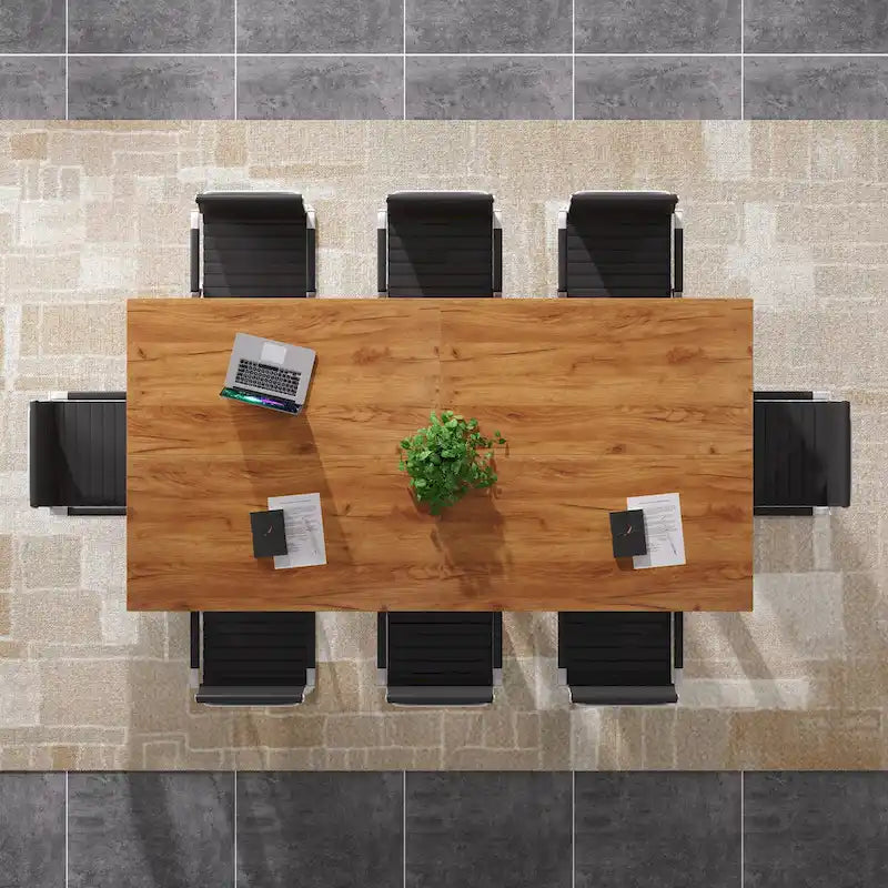 Table de conférence carrée de 100 cm avec pieds en bois massif pour salle de réunion