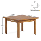 Table de conférence carrée de 100 cm avec pieds en bois massif pour salle de réunion