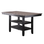 Table hauteur comptoir avec 2 étagères ouvertes, brun foncé