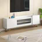 Meuble TV avec base en métal doré