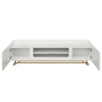 Meuble TV avec base en métal doré