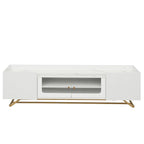 Meuble TV avec base en métal doré