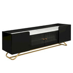 Meuble TV avec base en métal doré