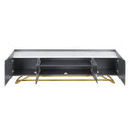 Meuble TV avec base en métal doré