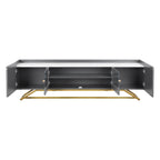 Meuble TV avec base en métal doré