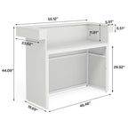 Bureau d'accueil avec lumière, bureau d'accueil moderne avec 2 œillets