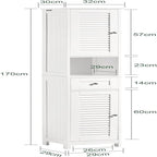Meuble de rangement haut de salle de bain blanc avec étagères et tiroirs