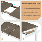 Ensemble de salle à manger 7 pièces en bois pour 6 personnes avec table extensible