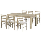 Ensemble de salle à manger 7 pièces en bois pour 6 personnes avec table extensible