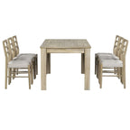Ensemble de salle à manger 7 pièces en bois pour 6 personnes avec table extensible