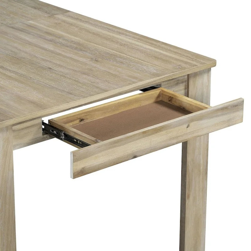 Ensemble de salle à manger 7 pièces en bois pour 6 personnes avec table extensible