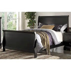Lit moderne de taille King avec tête et pied de lit traîneau