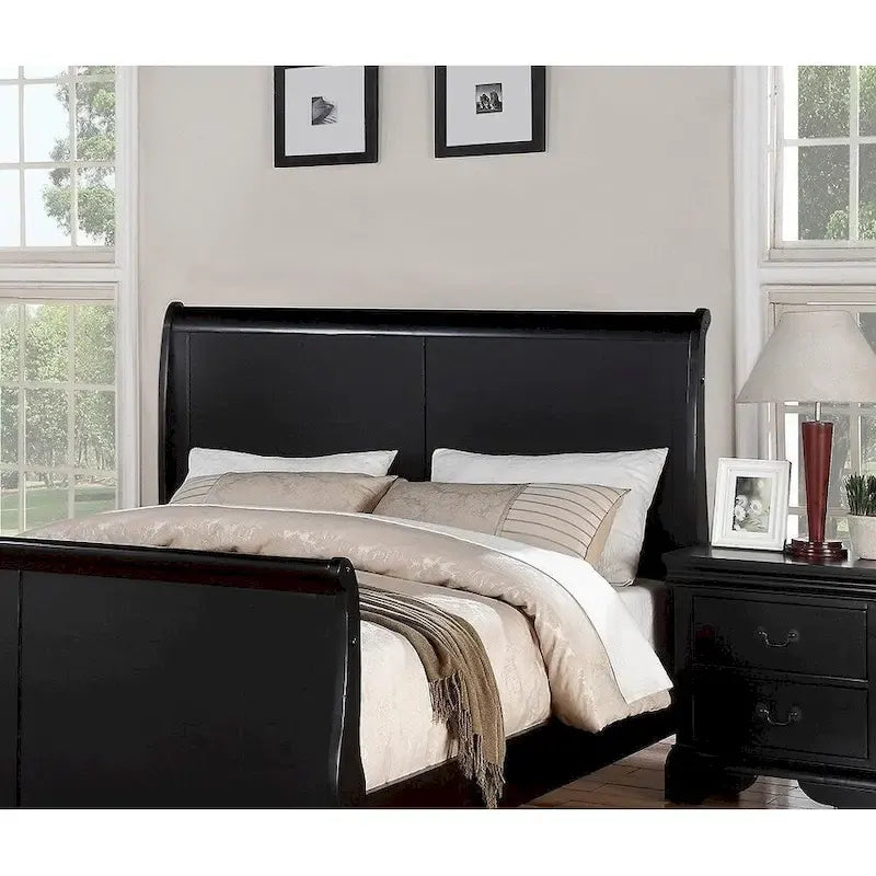 Lit moderne de taille King avec tête et pied de lit traîneau