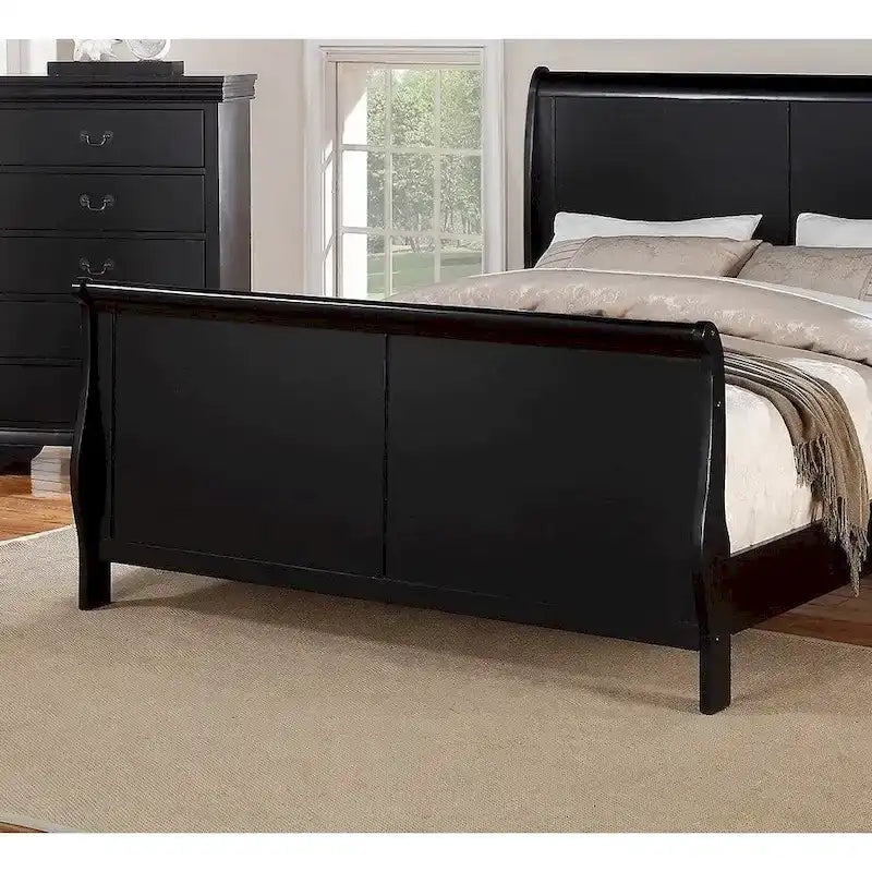 Lit moderne de taille King avec tête et pied de lit traîneau