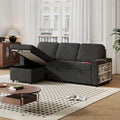 Canapé-lit convertible 217,9 cm avec port USB et étagères de rangement, en forme de L